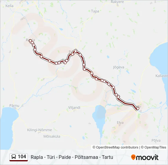 104 Bus Line Map