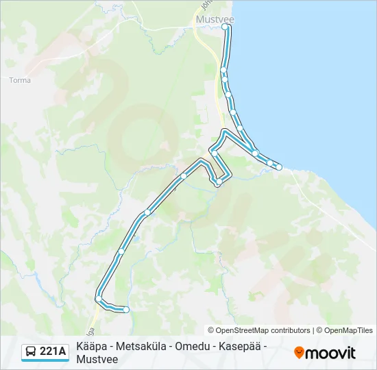 Автобус 221A: карта маршрута