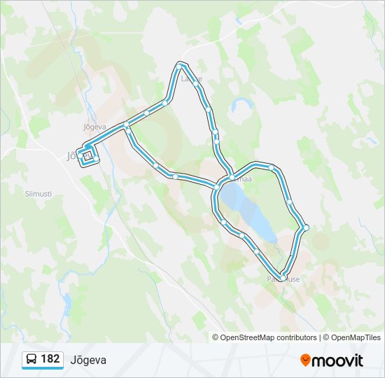 Автобус 182: карта маршрута
