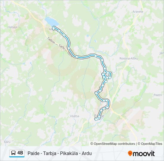 Автобус 4B: карта маршрута