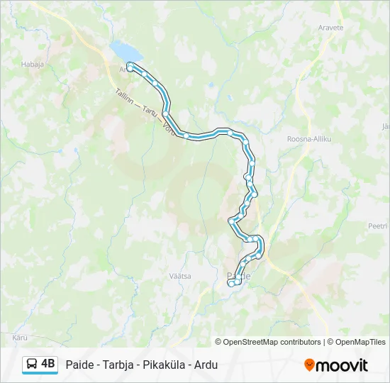 Автобус 4B: карта маршрута