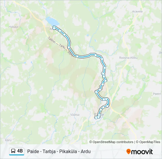 4B Bus Line Map