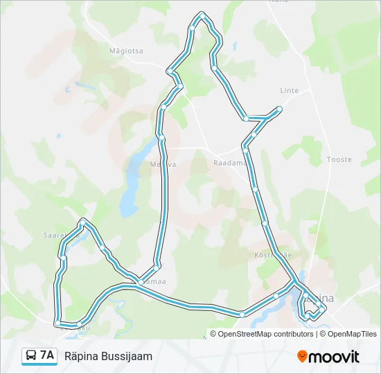 Автобус 7A: карта маршрута