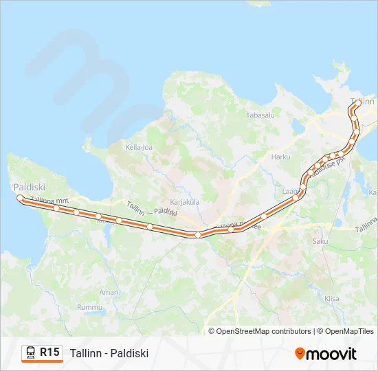Поезд R15: карта маршрута
