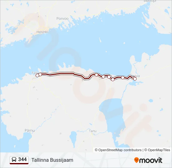 344 Bus Line Map