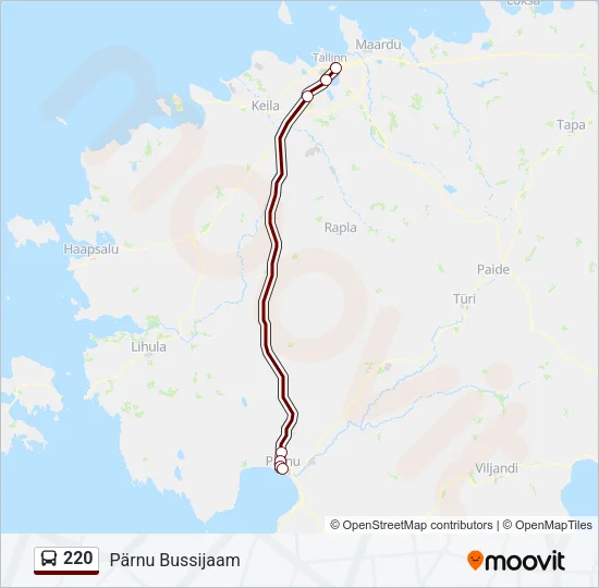 220 Bus Line Map