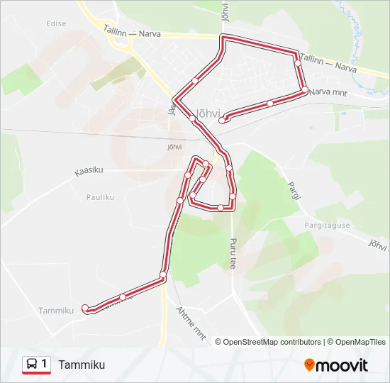 1 Bus Line Map