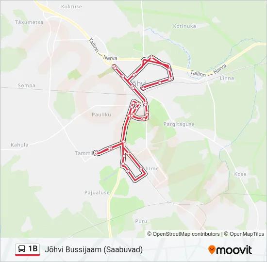 1B Bus Line Map