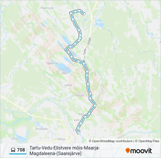 708 Bus Line Map