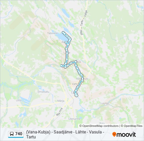 740 bus Line Map