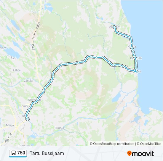 750 bus Line Map