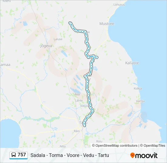 757 Bus Line Map