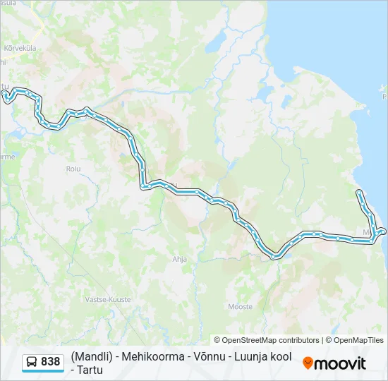 838 Bus Line Map