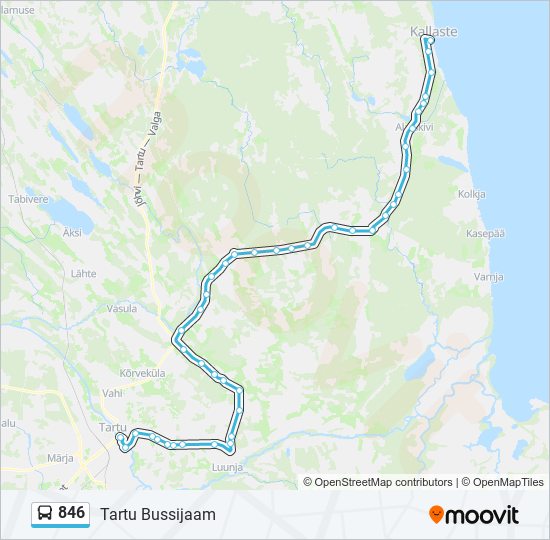 846 bus Line Map