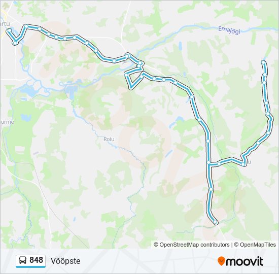 848 bus Line Map