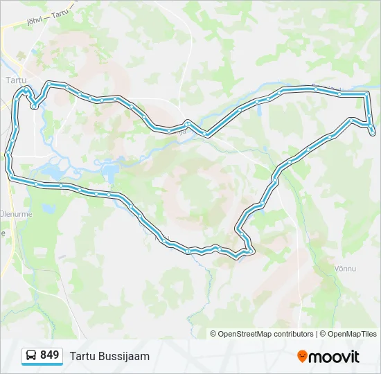849 Bus Line Map