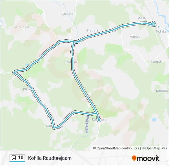 Автобус 10: карта маршрута