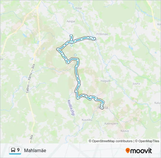 Автобус 9: карта маршрута