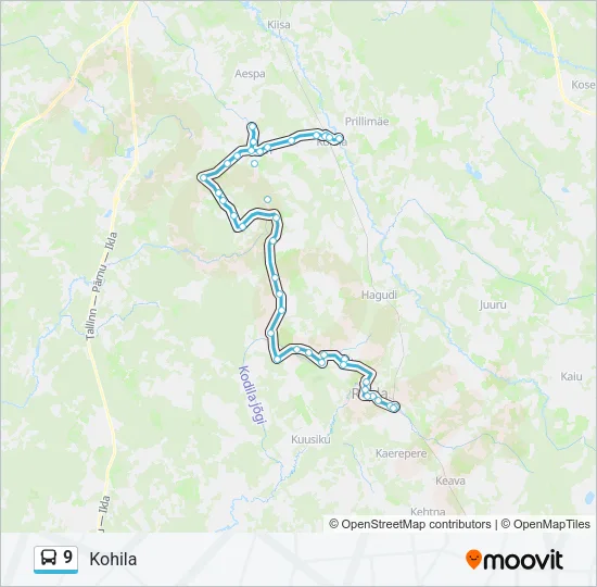 Автобус 9: карта маршрута
