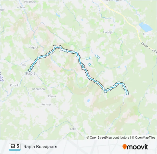 Автобус 5: карта маршрута