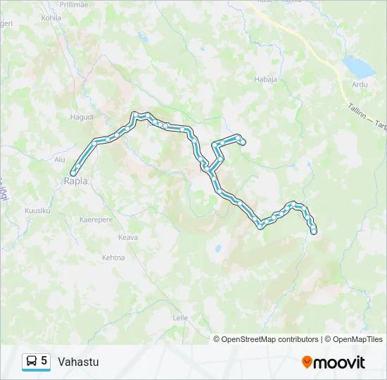 Автобус 5: карта маршрута