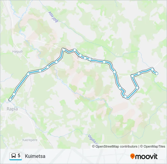 Автобус 5: карта маршрута