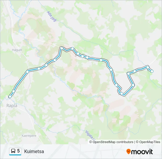 5 Bus Line Map