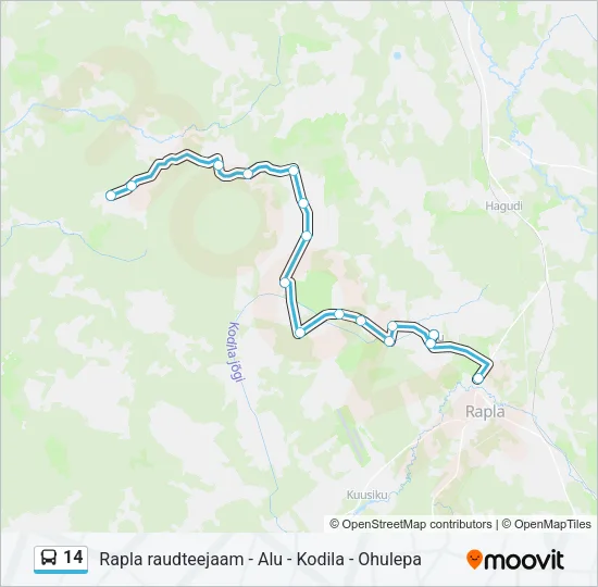 Автобус 14: карта маршрута