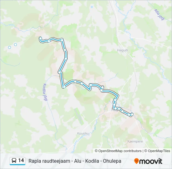 Автобус 14: карта маршрута