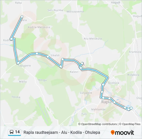 14 Bus Line Map