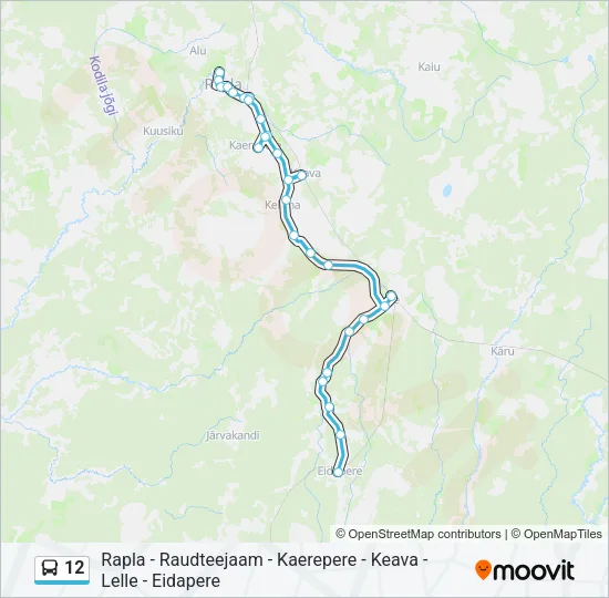 Автобус 12: карта маршрута