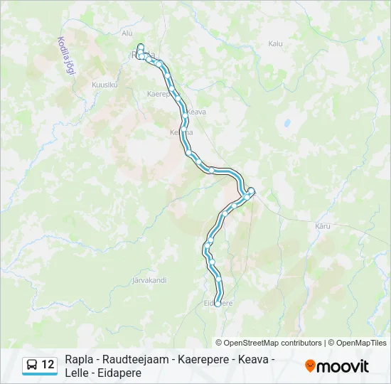 Автобус 12: карта маршрута