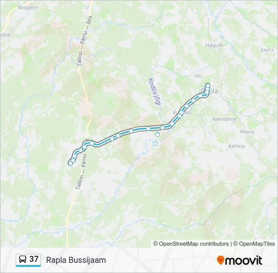 Автобус 37: карта маршрута