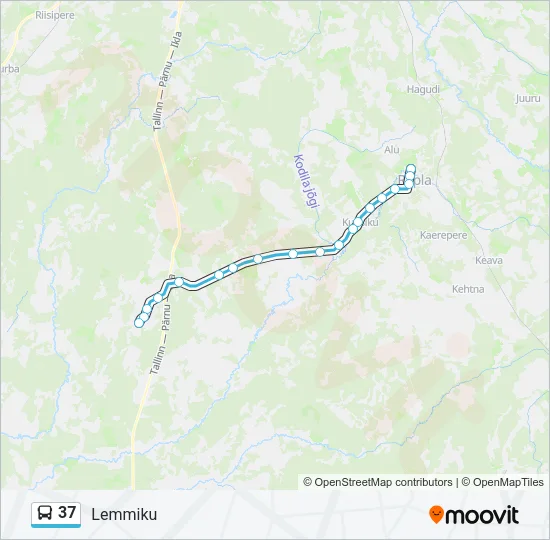 37 Bus Line Map