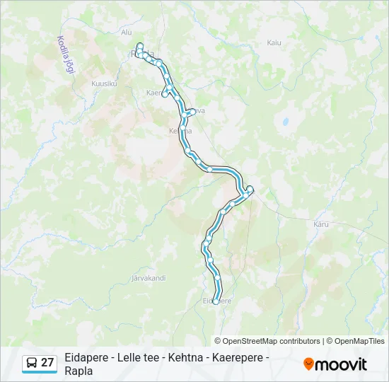 Автобус 27: карта маршрута