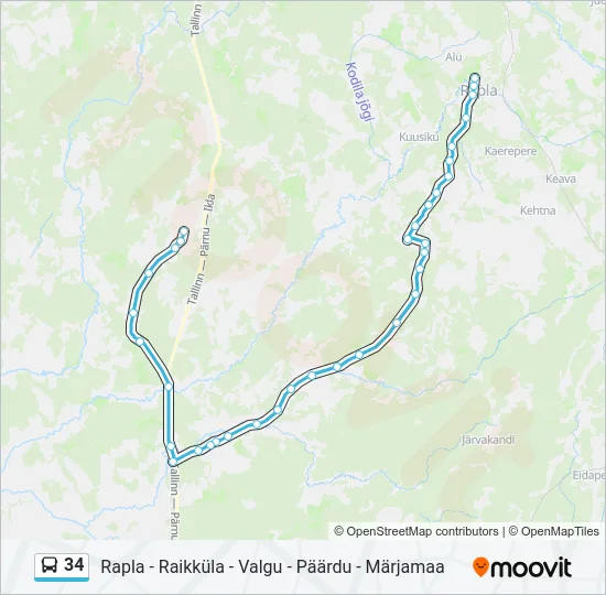 Автобус 34: карта маршрута