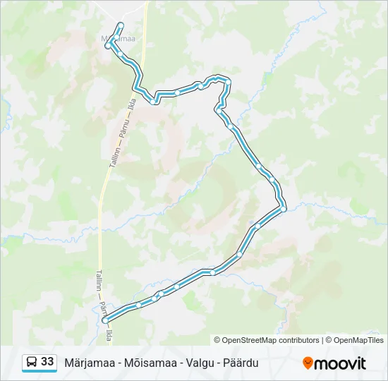 Автобус 33: карта маршрута