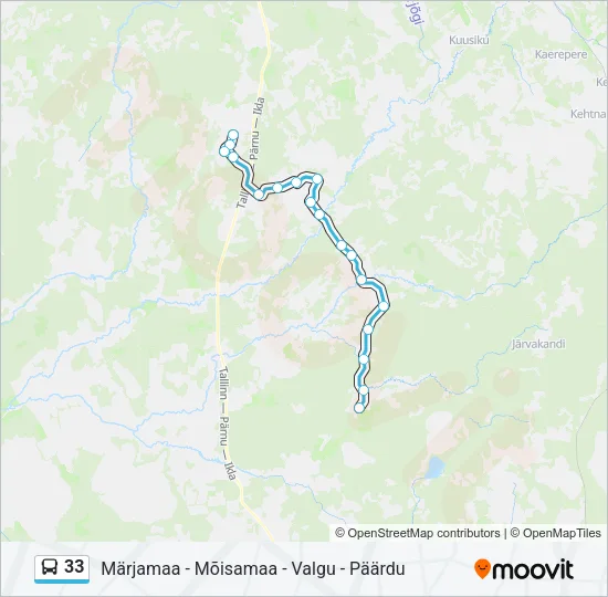 Автобус 33: карта маршрута
