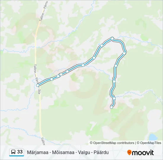 Автобус 33: карта маршрута