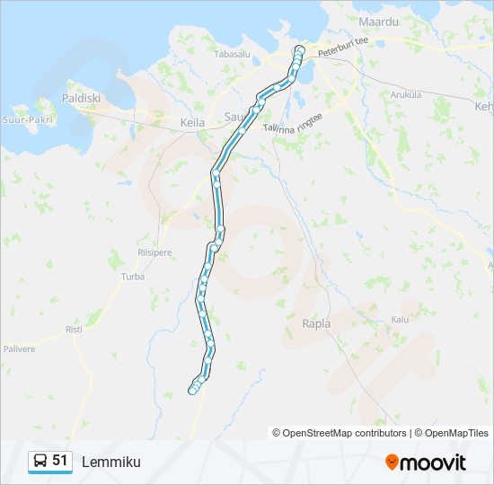 51 bus Line Map