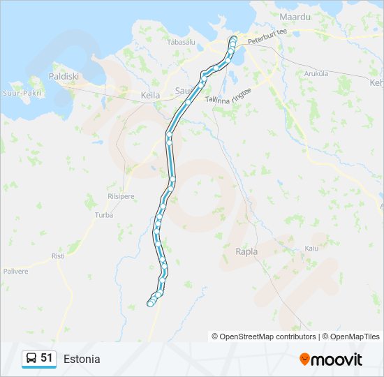 51 bus Line Map