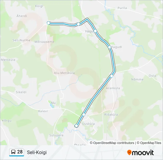 28 Bus Line Map