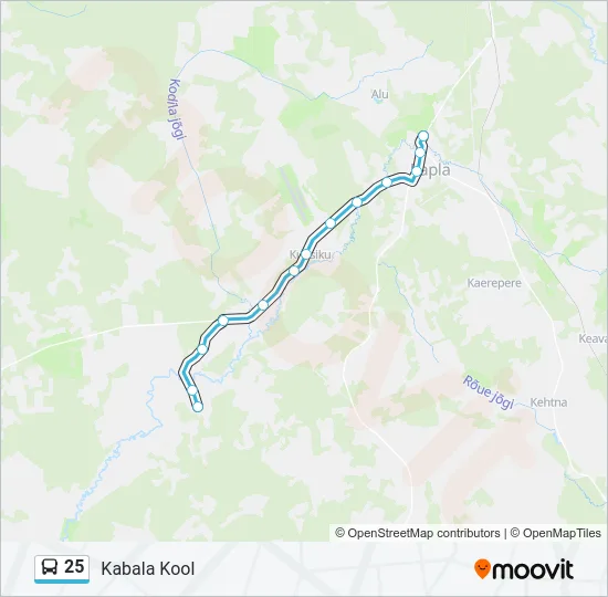 Автобус 25: карта маршрута