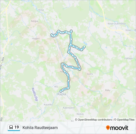 Автобус 19: карта маршрута