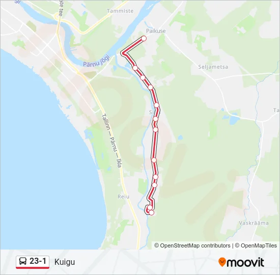 23-1 Bus Line Map