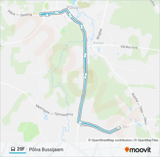 20F Bus Line Map
