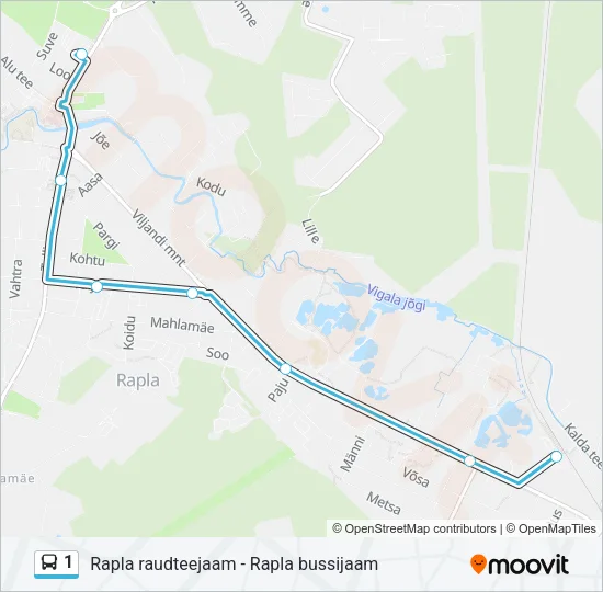 1 Bus Line Map