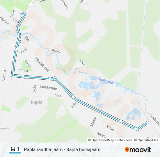1 Bus Line Map