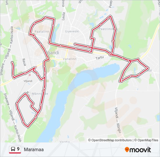 Автобус 9: карта маршрута