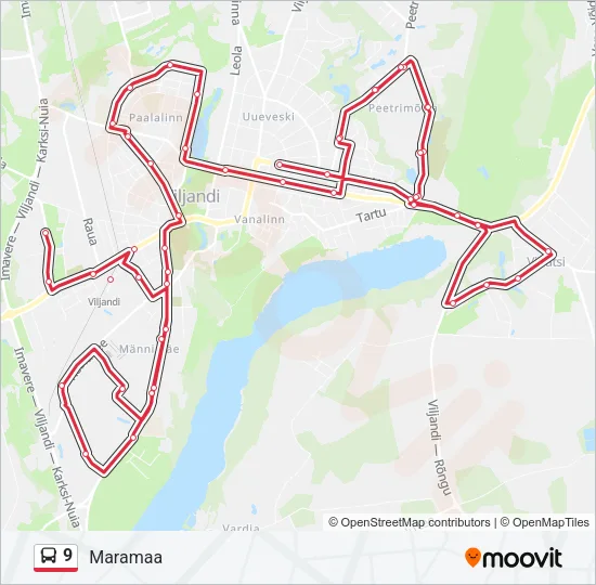 Автобус 9: карта маршрута